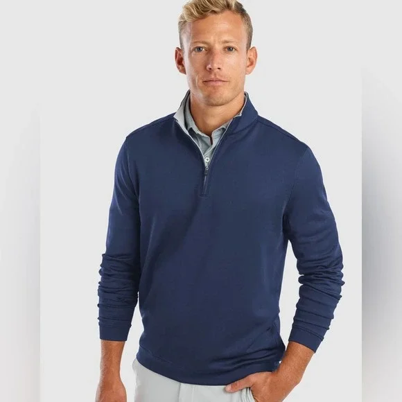 Johnnie O Diaz Diaz PREP-FORMACE 1/4 Zip Pullover Navy S NWOT - Picture 4 of 5